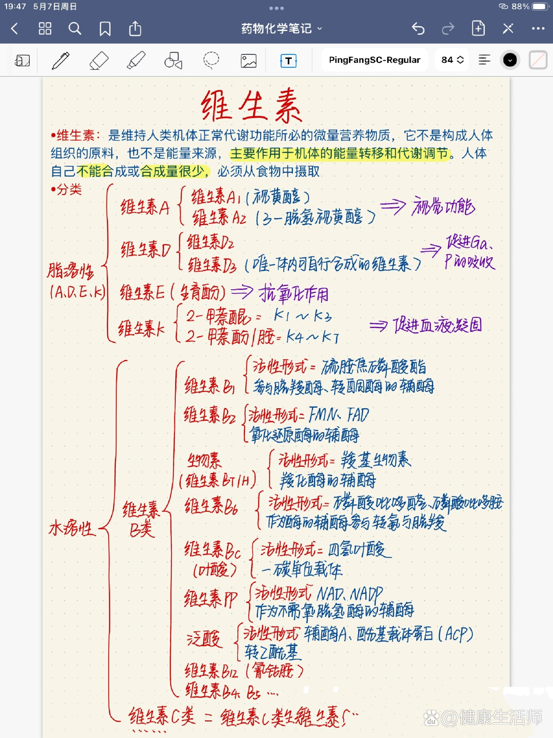 药物化学笔记—维生素