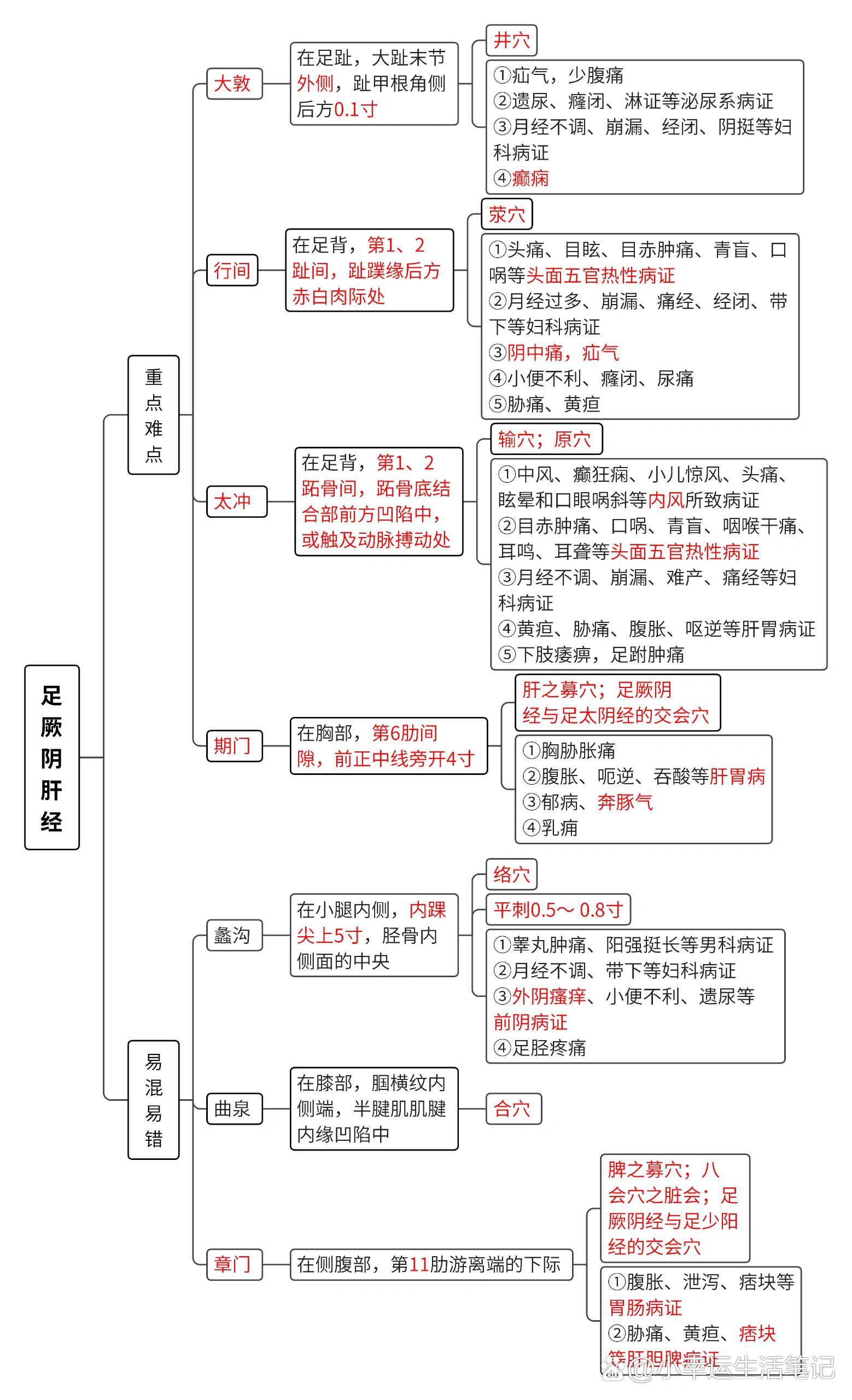 足厥阴肝经主治病症图片