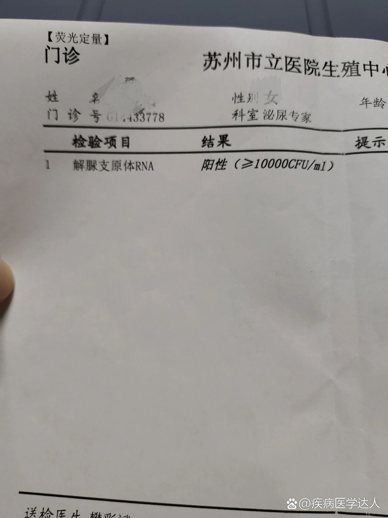 都没有效果 br>今年夏天检查妇科查出解脲支原体阳性医生开了塞的和罗