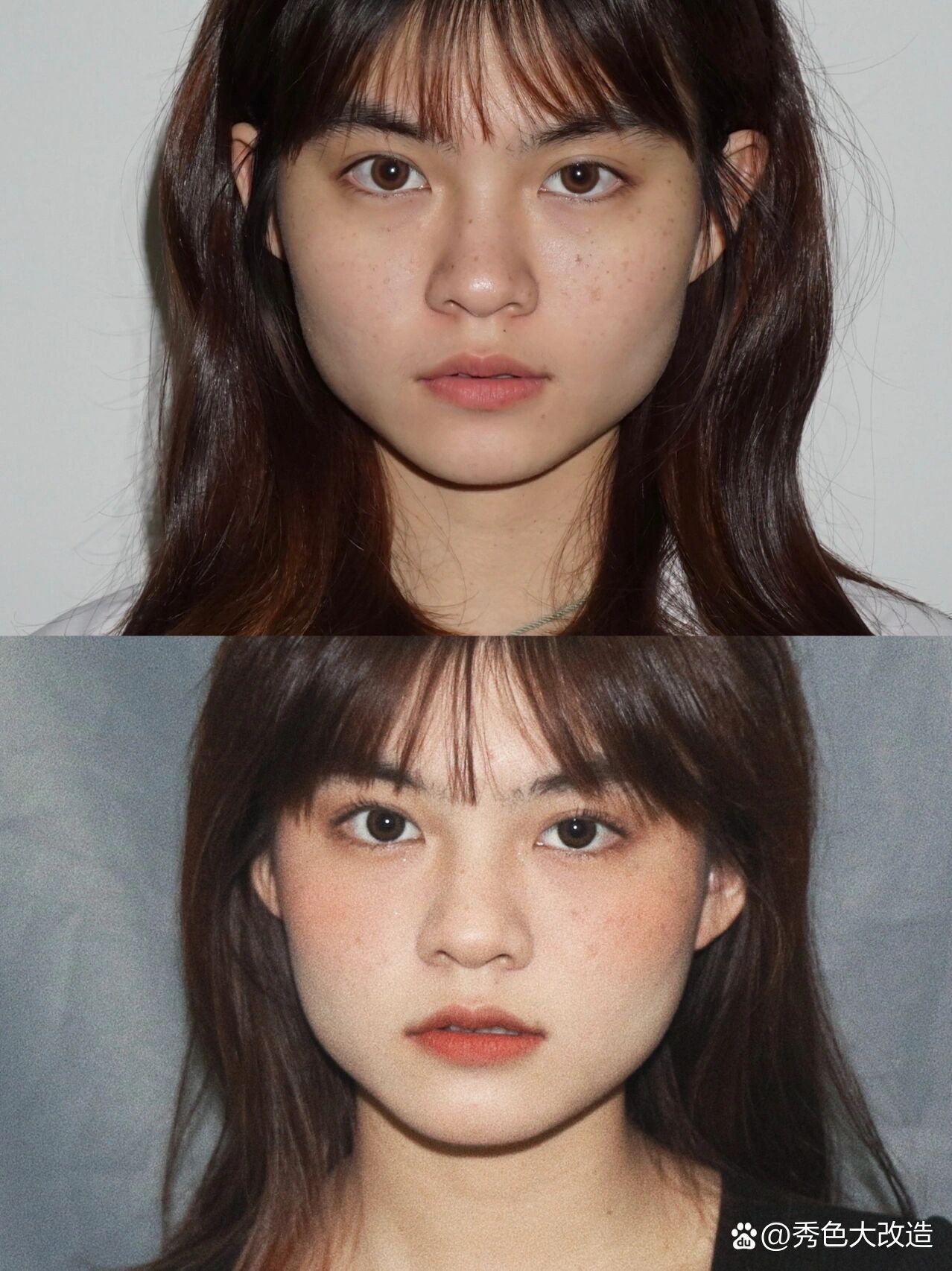 短方脸一年的妆容变化