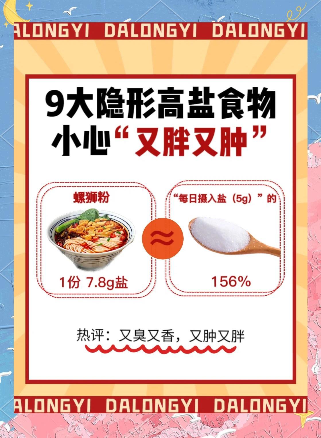 🚫高盐食物黑名单，小心盐分泛滥！