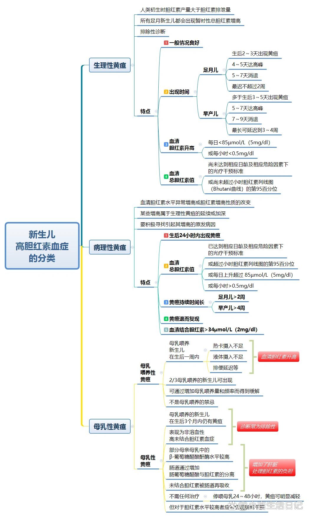 新生儿黄疸思维导图图片