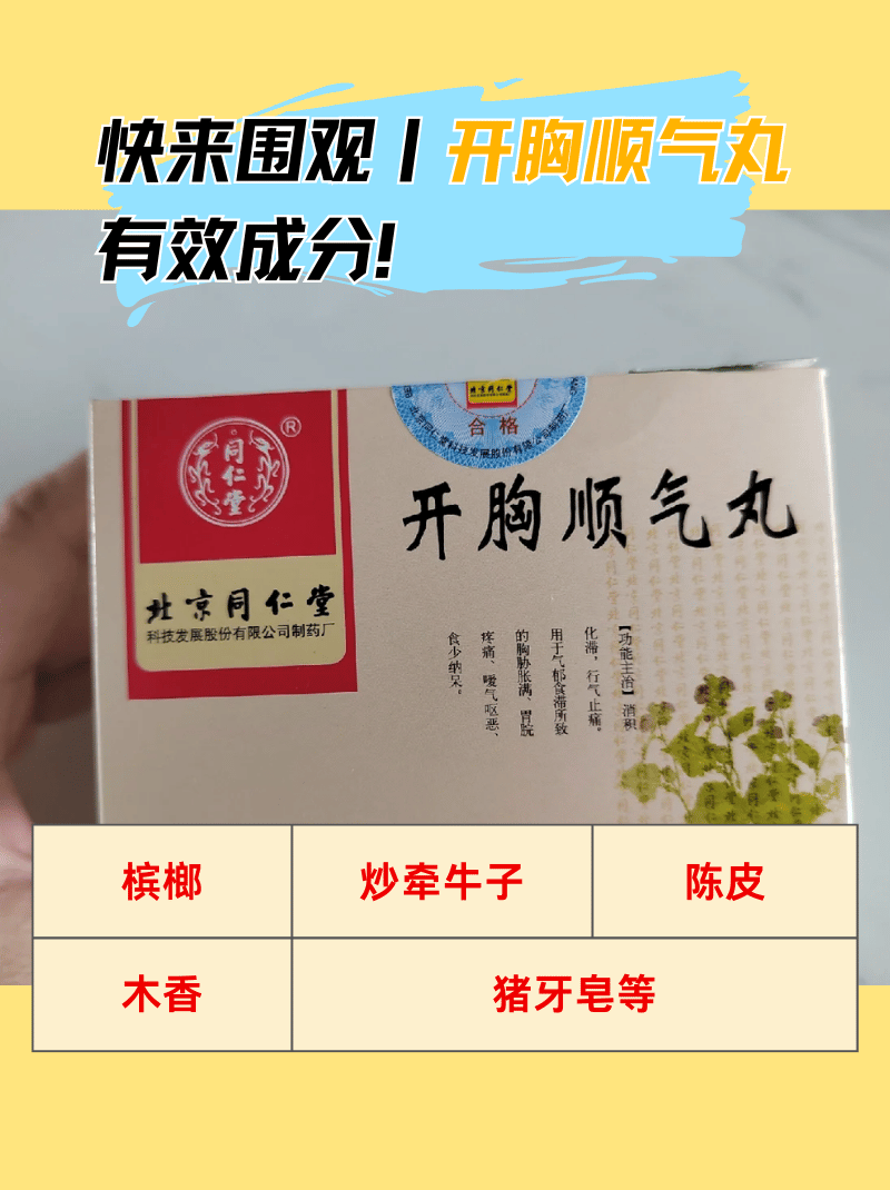 快来围观丨开胸顺气丸有效成分!