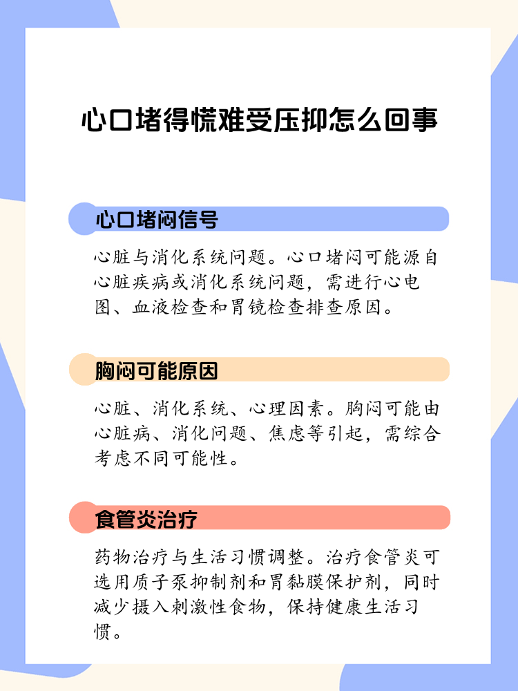 今天在门诊遇到了一位患者,他描述自己感到心口堵得慌压抑难受,这