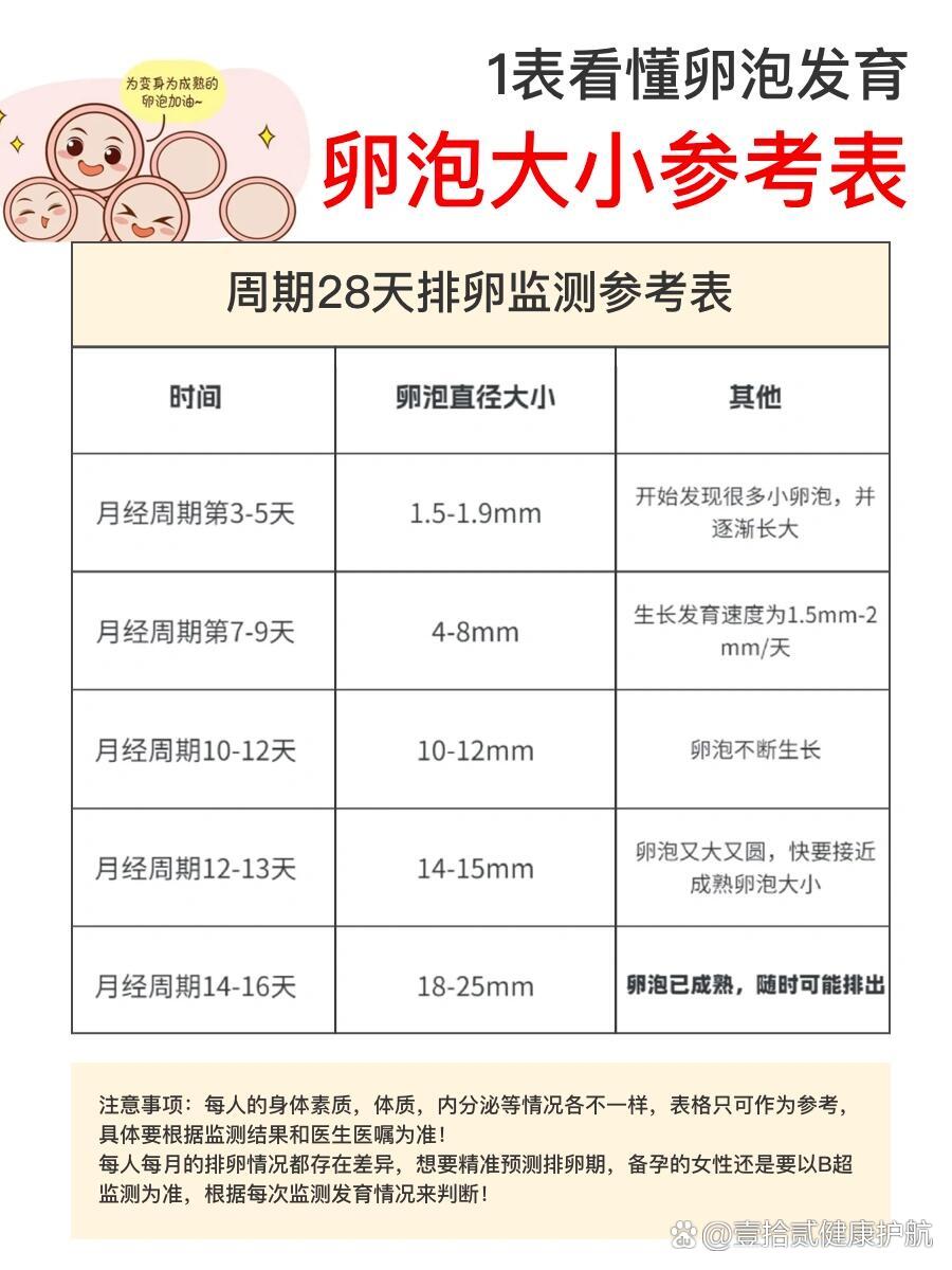  p>9430岁备孕攻略!981图看懂卵泡发育对照表!