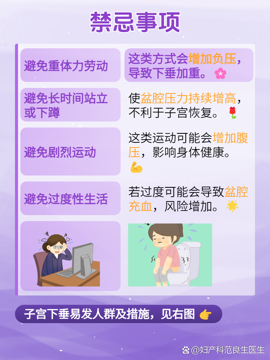子宫下垂禁忌有哪些？