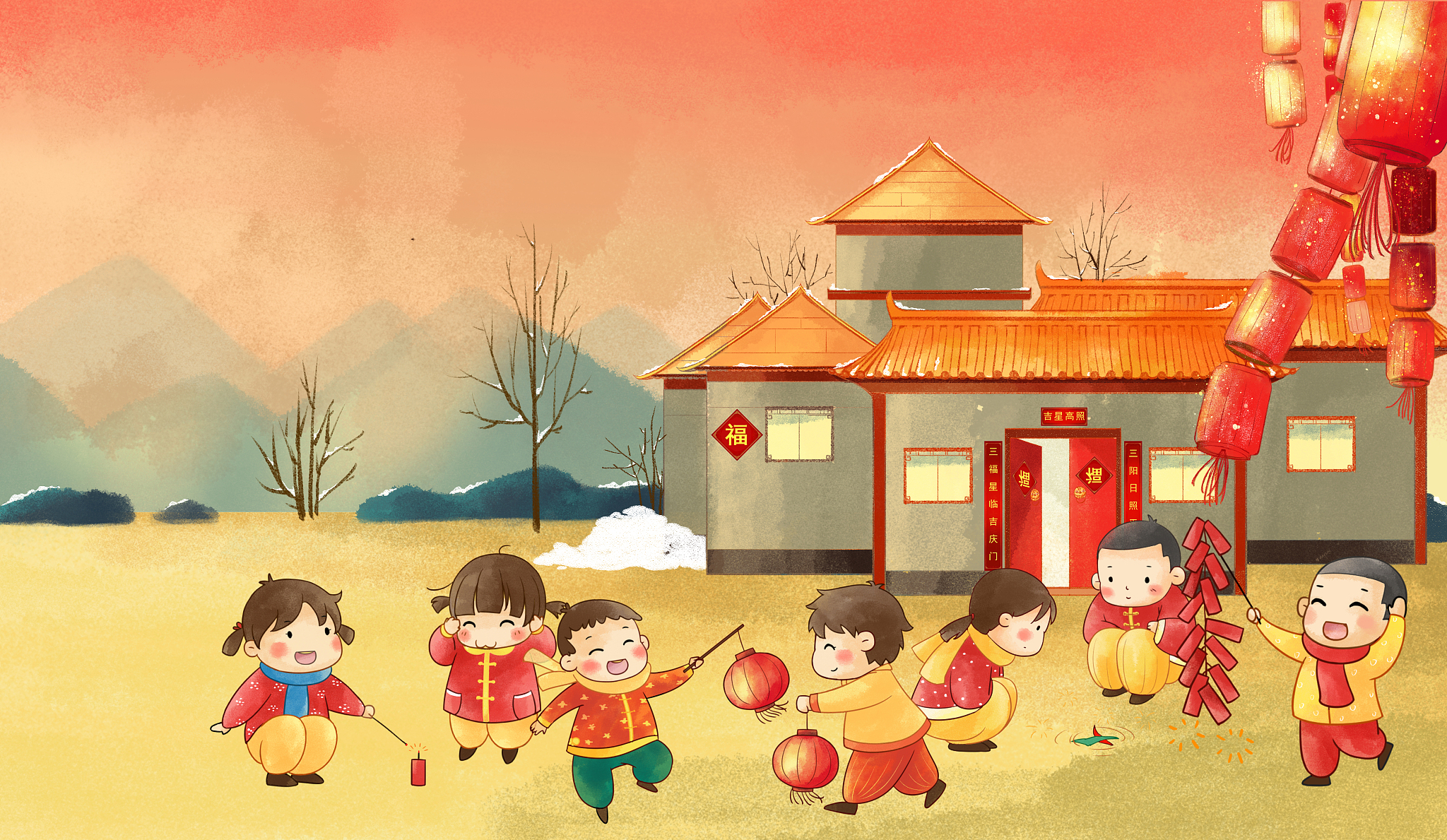 春节是中国最重要的传统节日,也是人们团聚,欢乐的时刻.