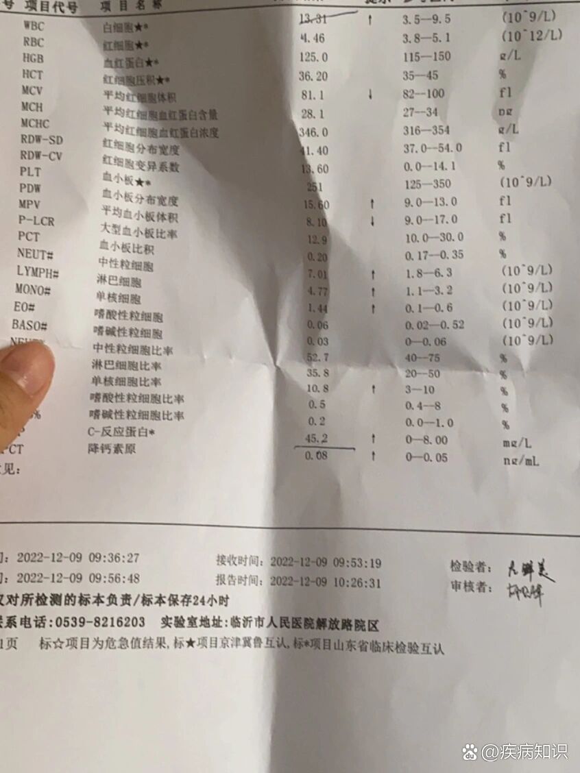 c反应蛋白高,白细胞高