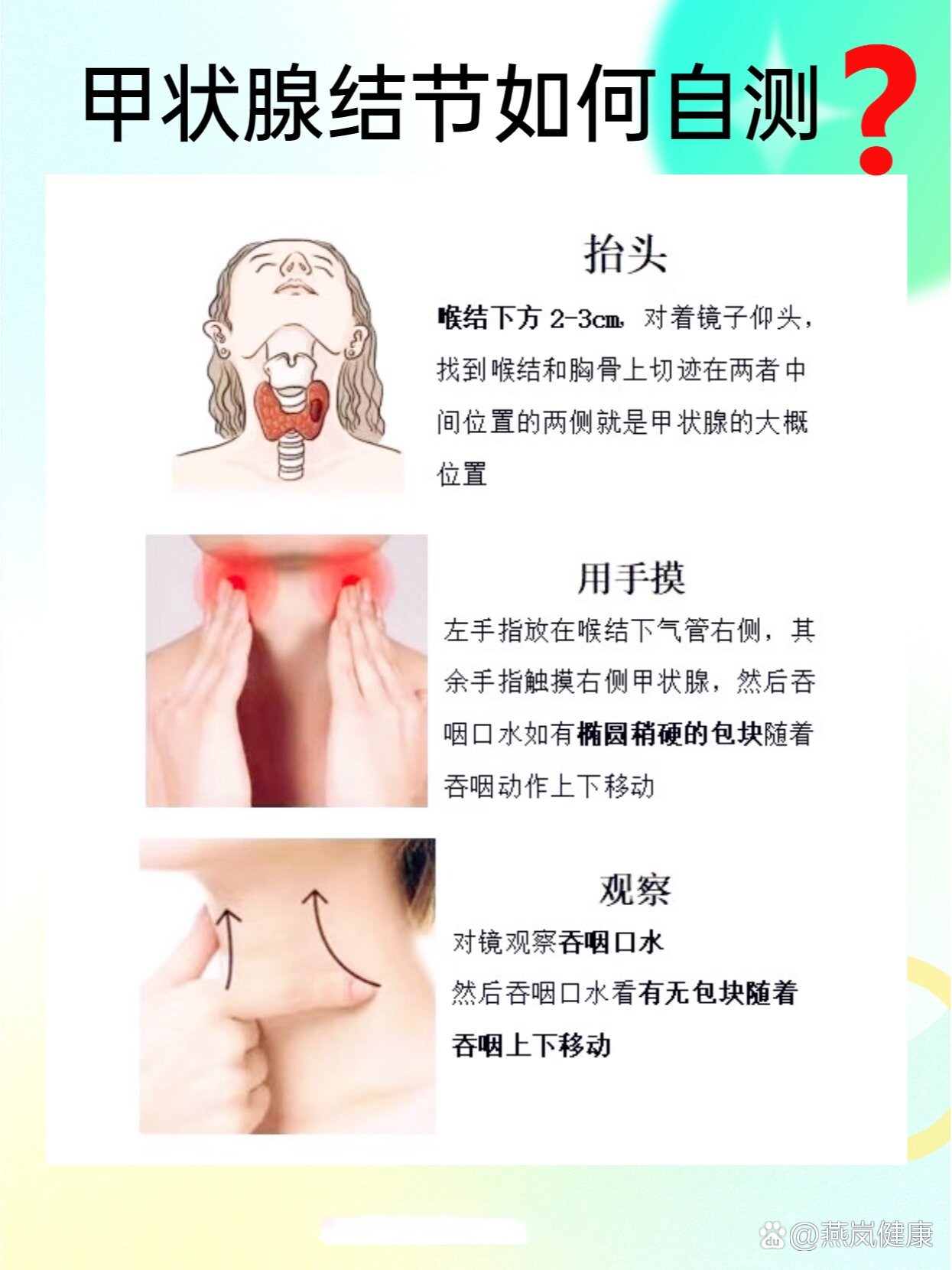 甲状腺自检方法图片