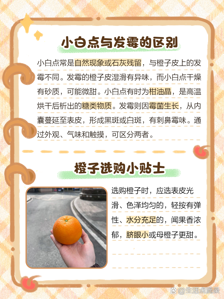 橙子皮上小白点要警惕
