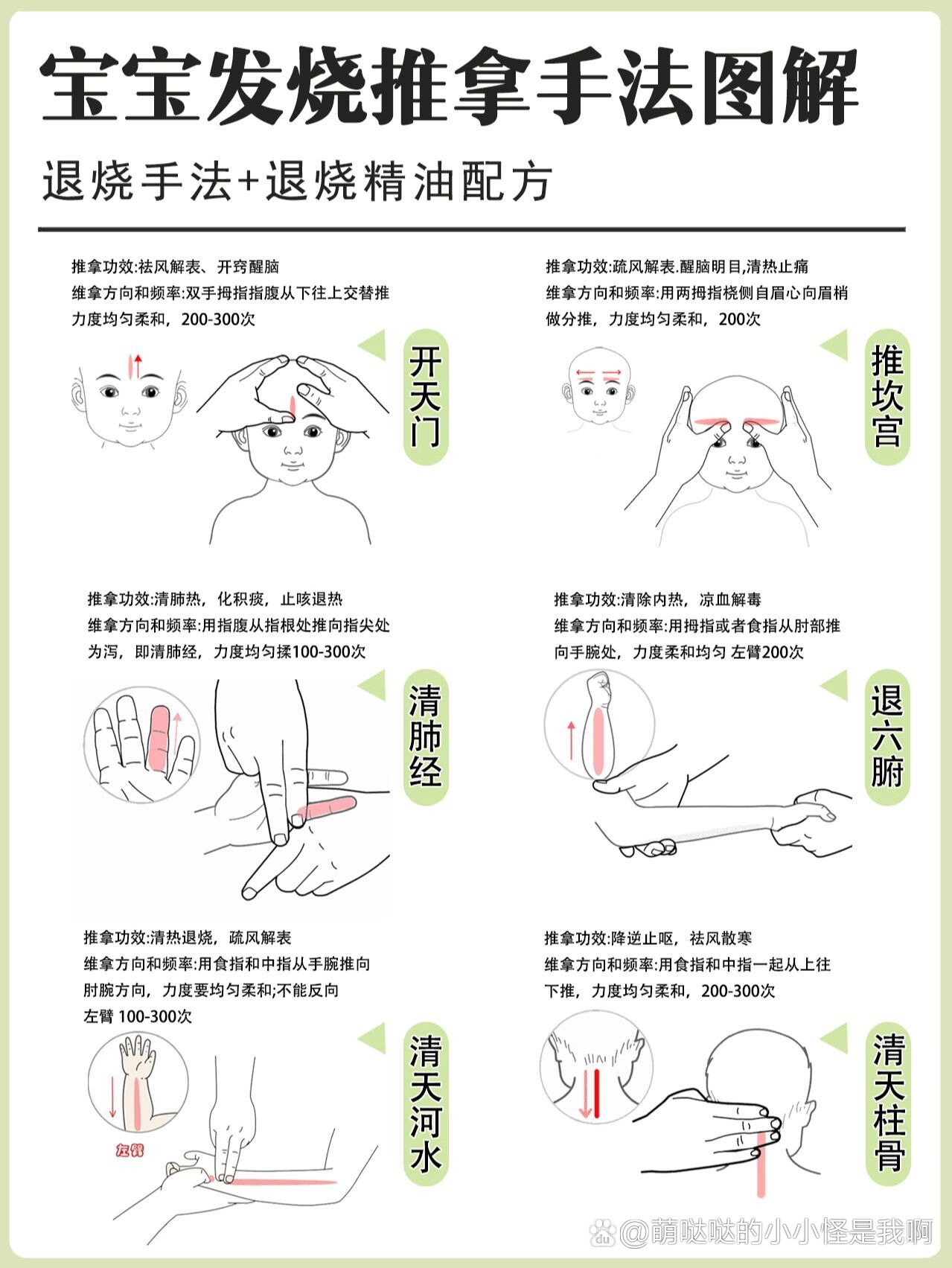 孩子反复02发烧推拿手法