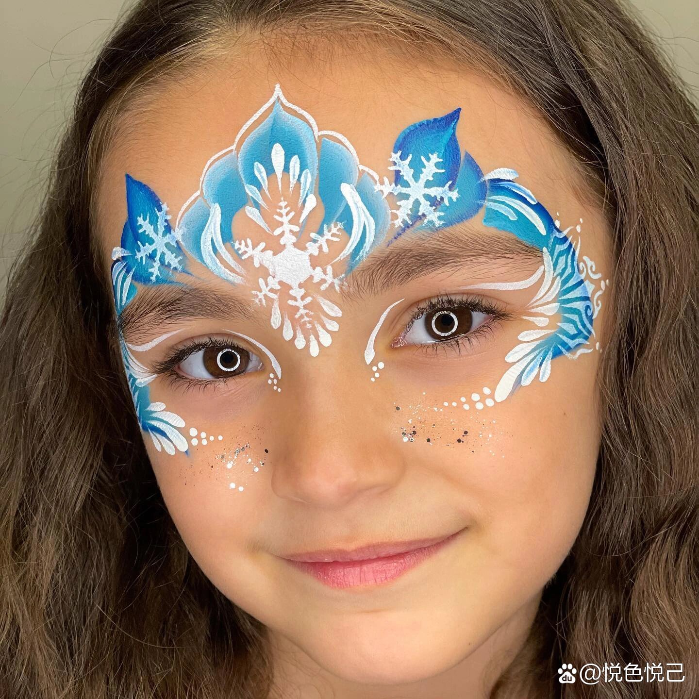 儿童面部彩绘公主艾莎图案合集(1)