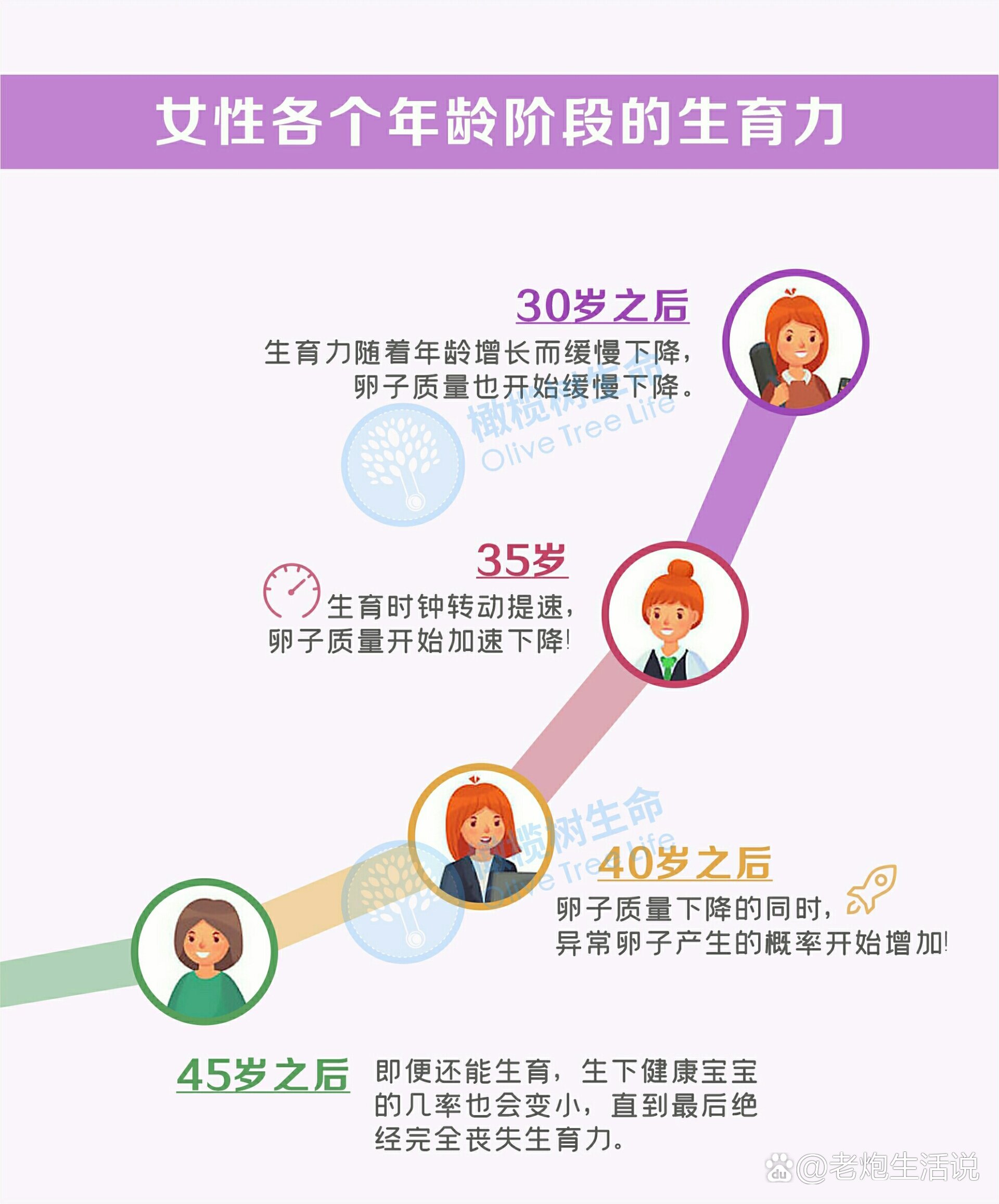 女性各个年龄阶段的生育力