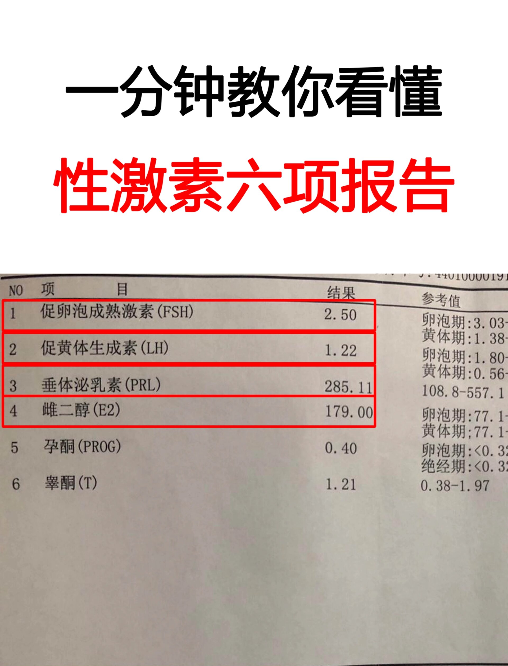 一分钟教你看懂性激素六项报告