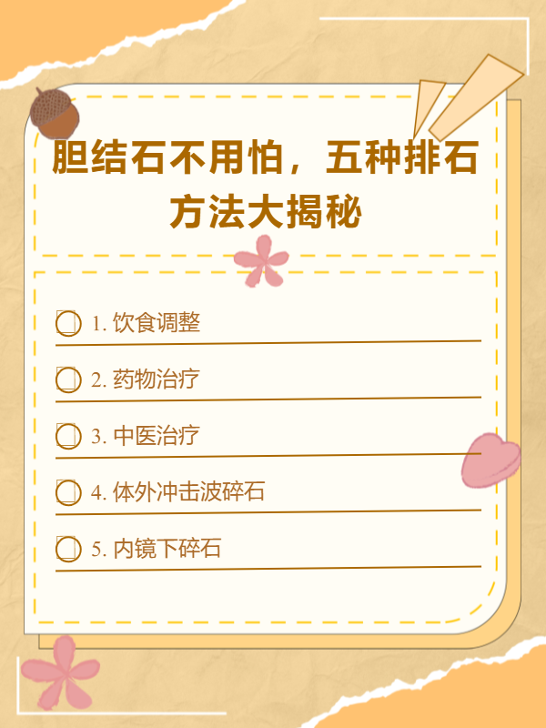 胆结石不用怕,五种排石方法大揭秘