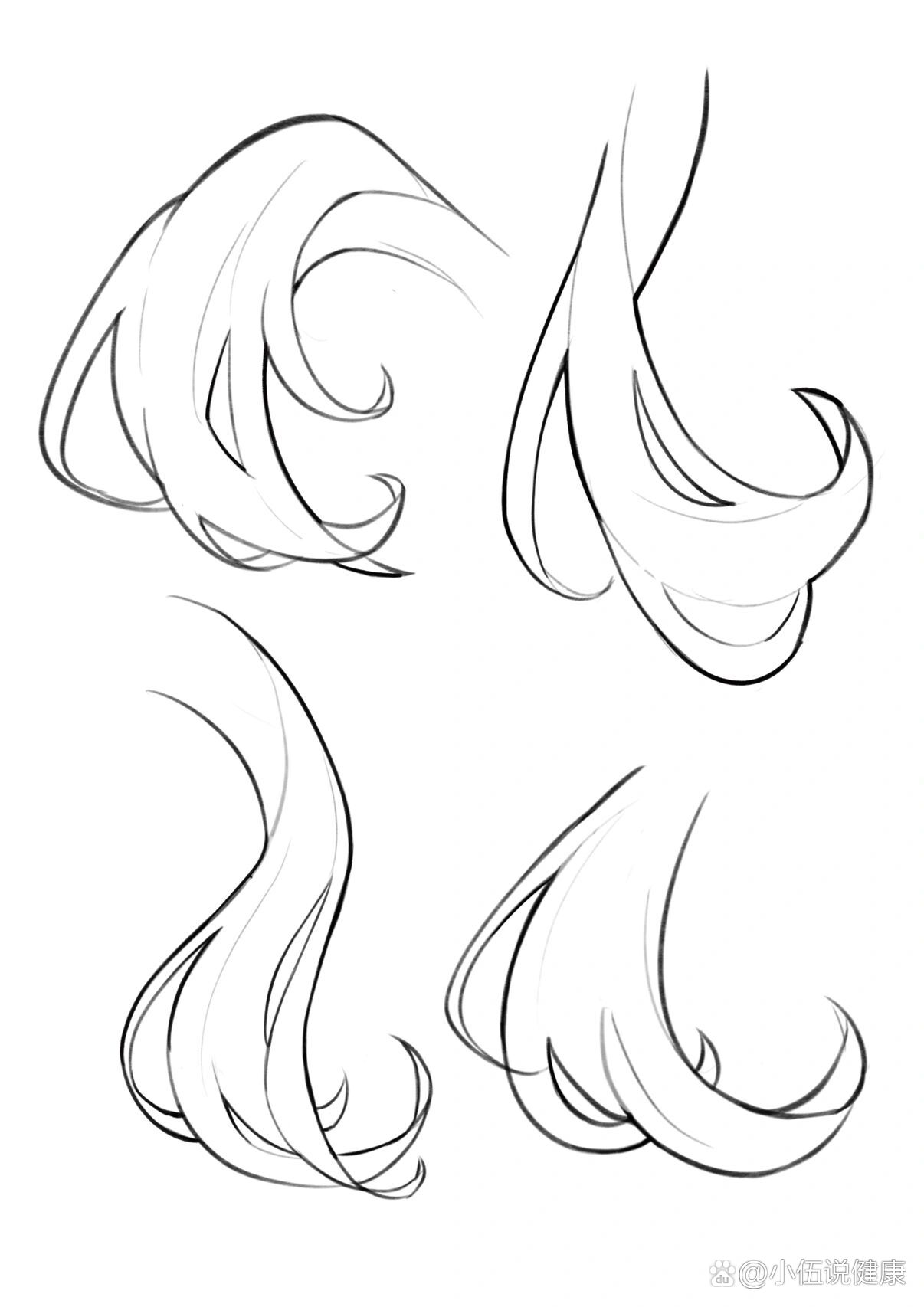 分解) br>【1】头发的拆解,  br>基本发即单束发,刚开始画头发最基础