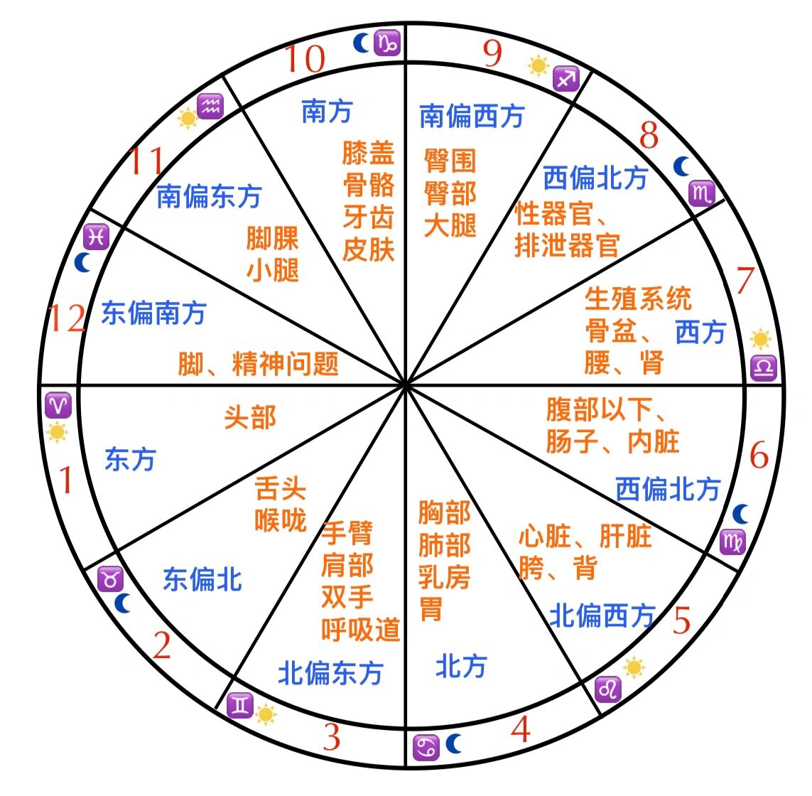 东西十二宫分布图图片