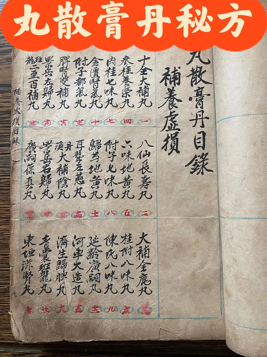 丸散膏丹秘方稿本