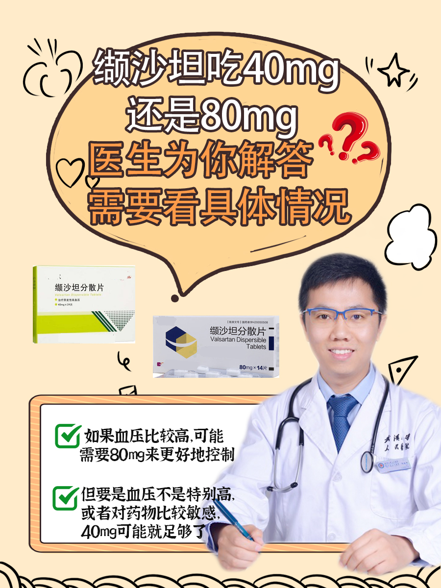 缬沙坦吃40mg还是80mg,医生为你解答