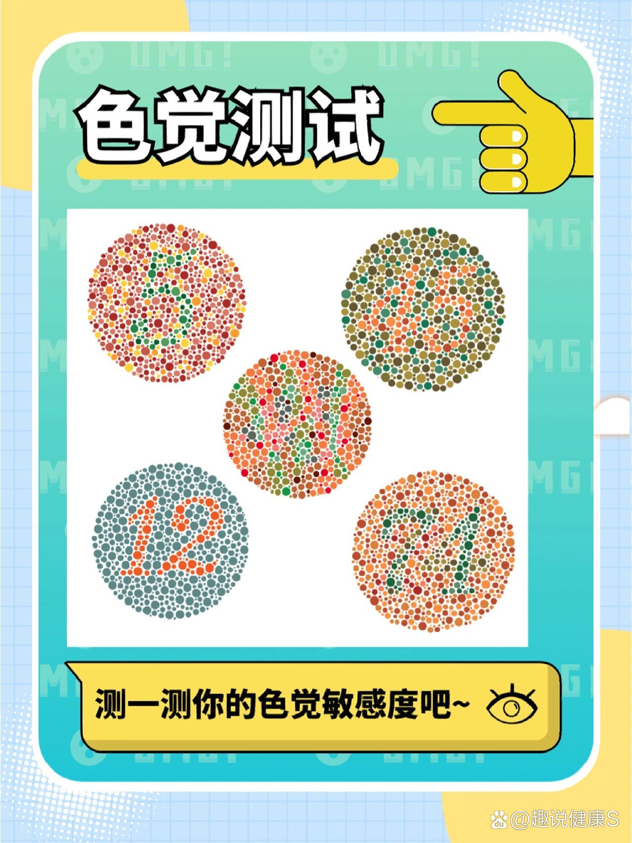 视力色觉测试~你能全看出来吗