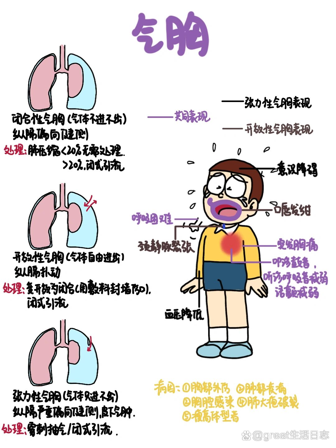 交通性气胸图片