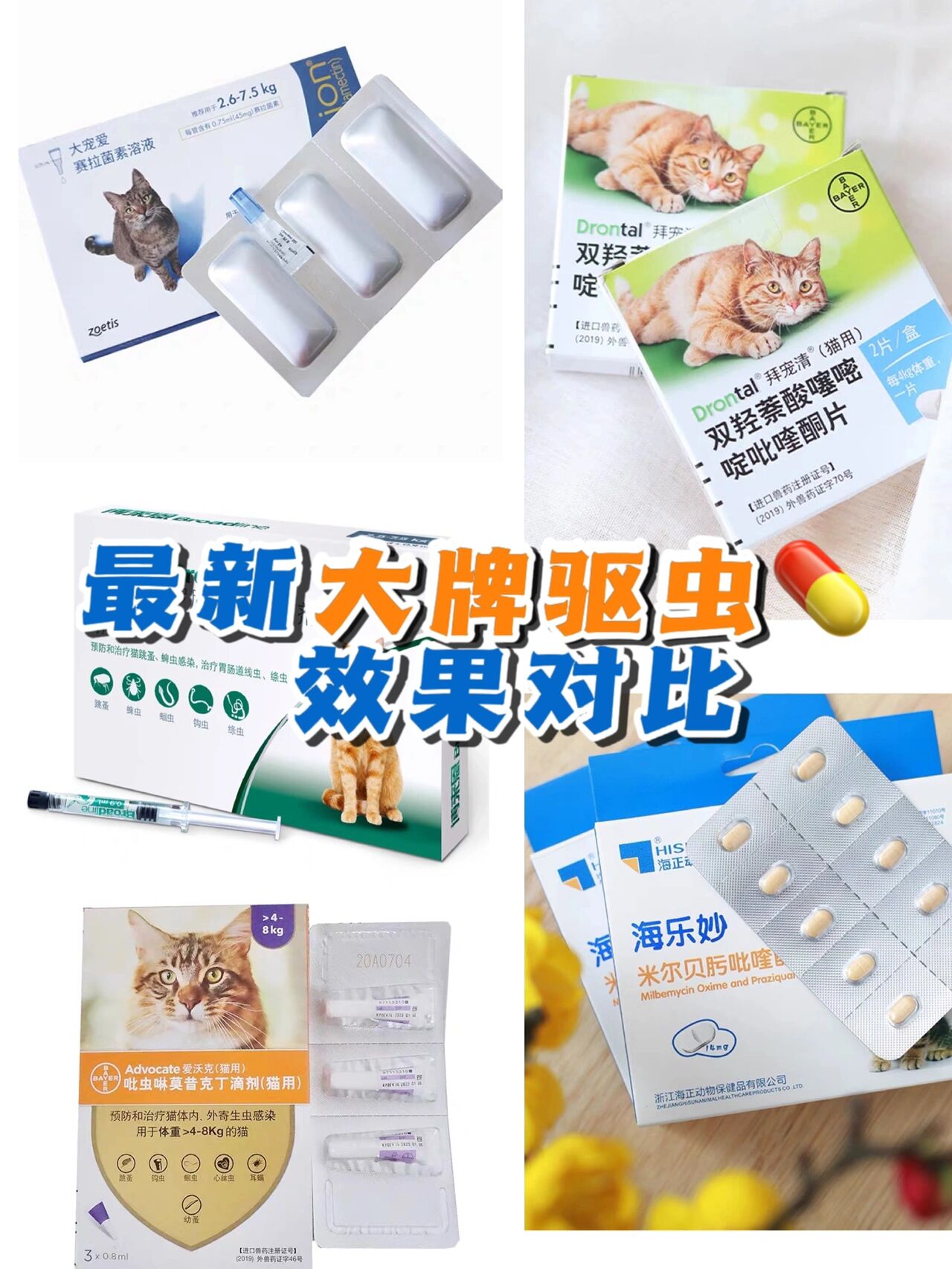 最新版猫咪体内外驱虫药大对比