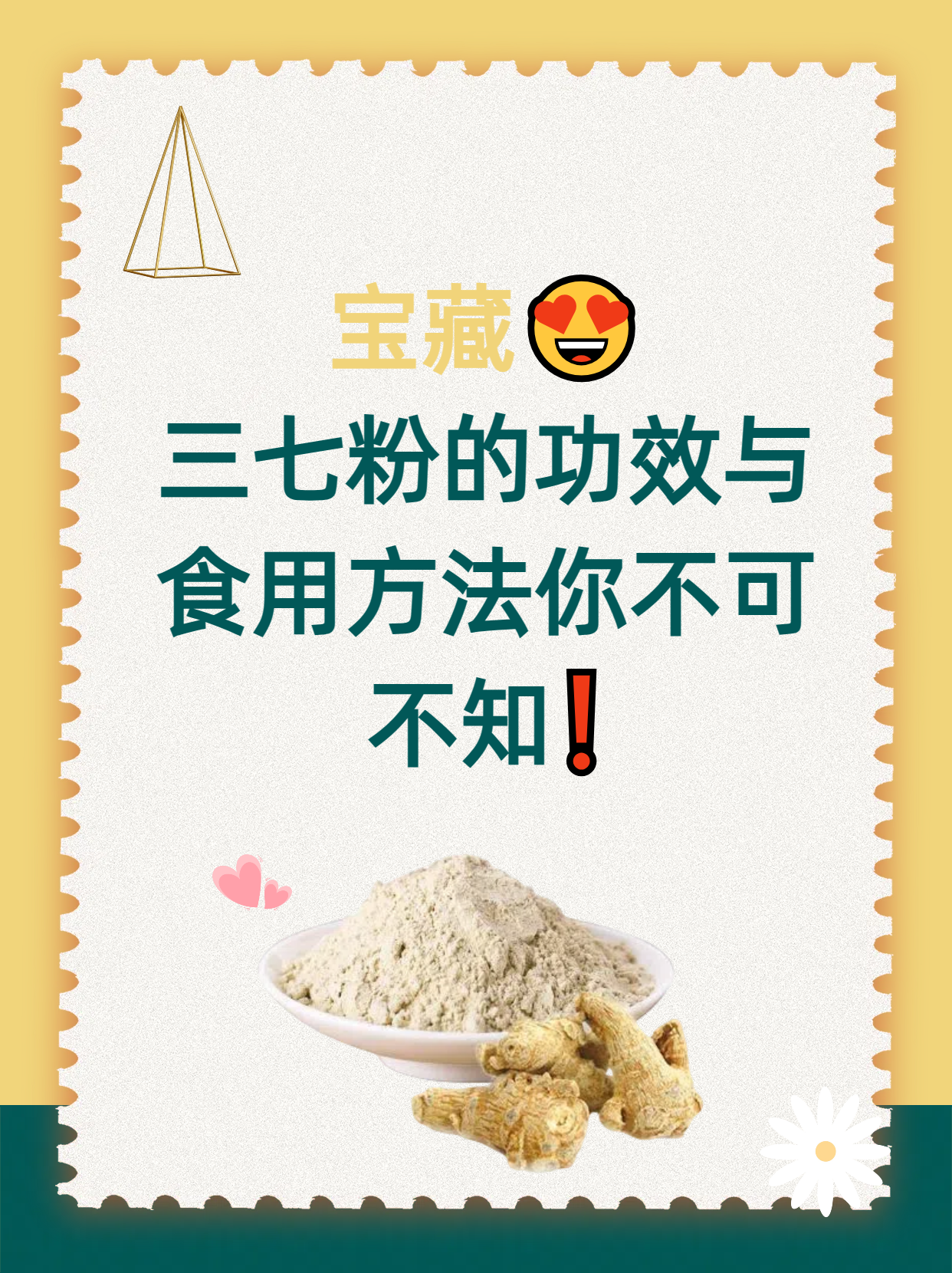 宝藏�三七粉的功效与食用方法你不可不知❗