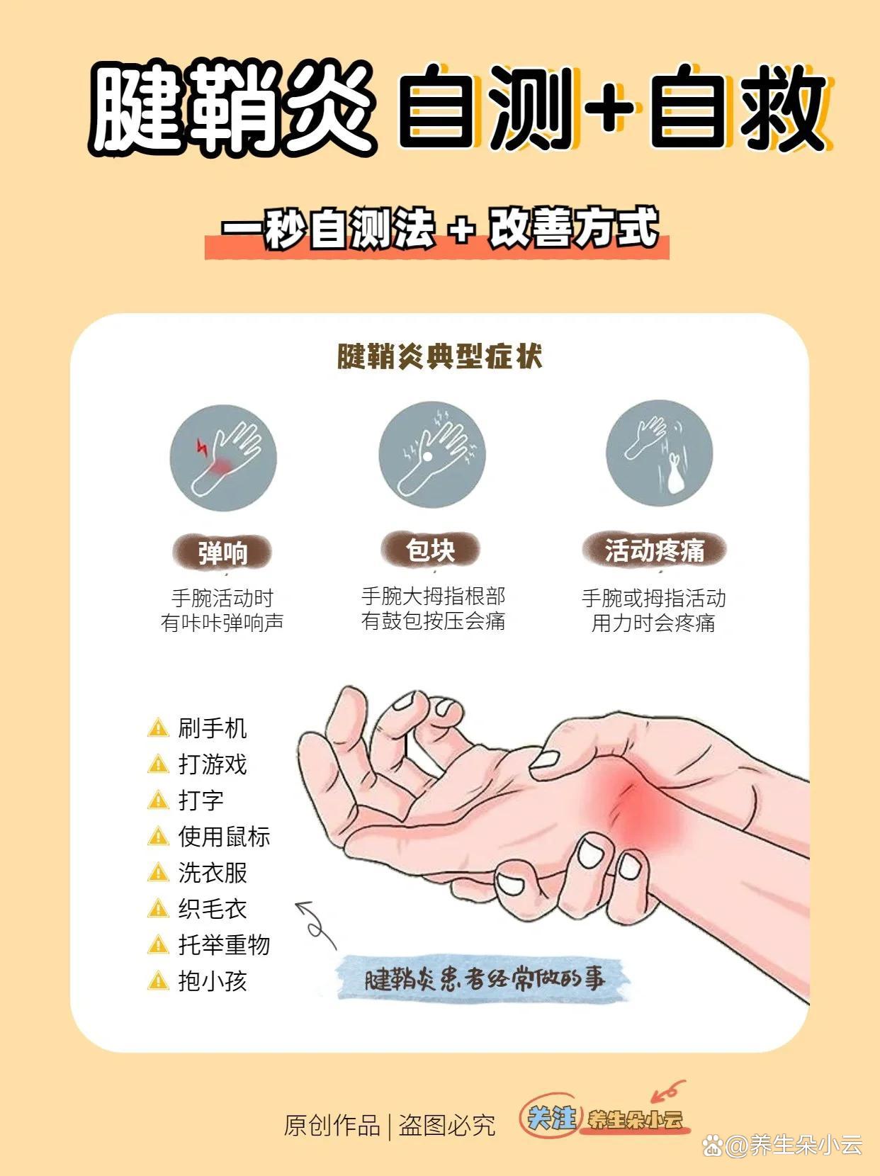 腱鞘炎不要拖‼️1秒自测附自救方法✓