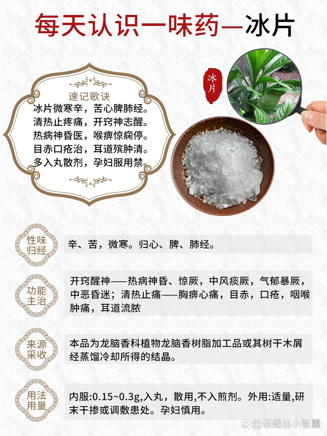 每天认识一味药~冰片