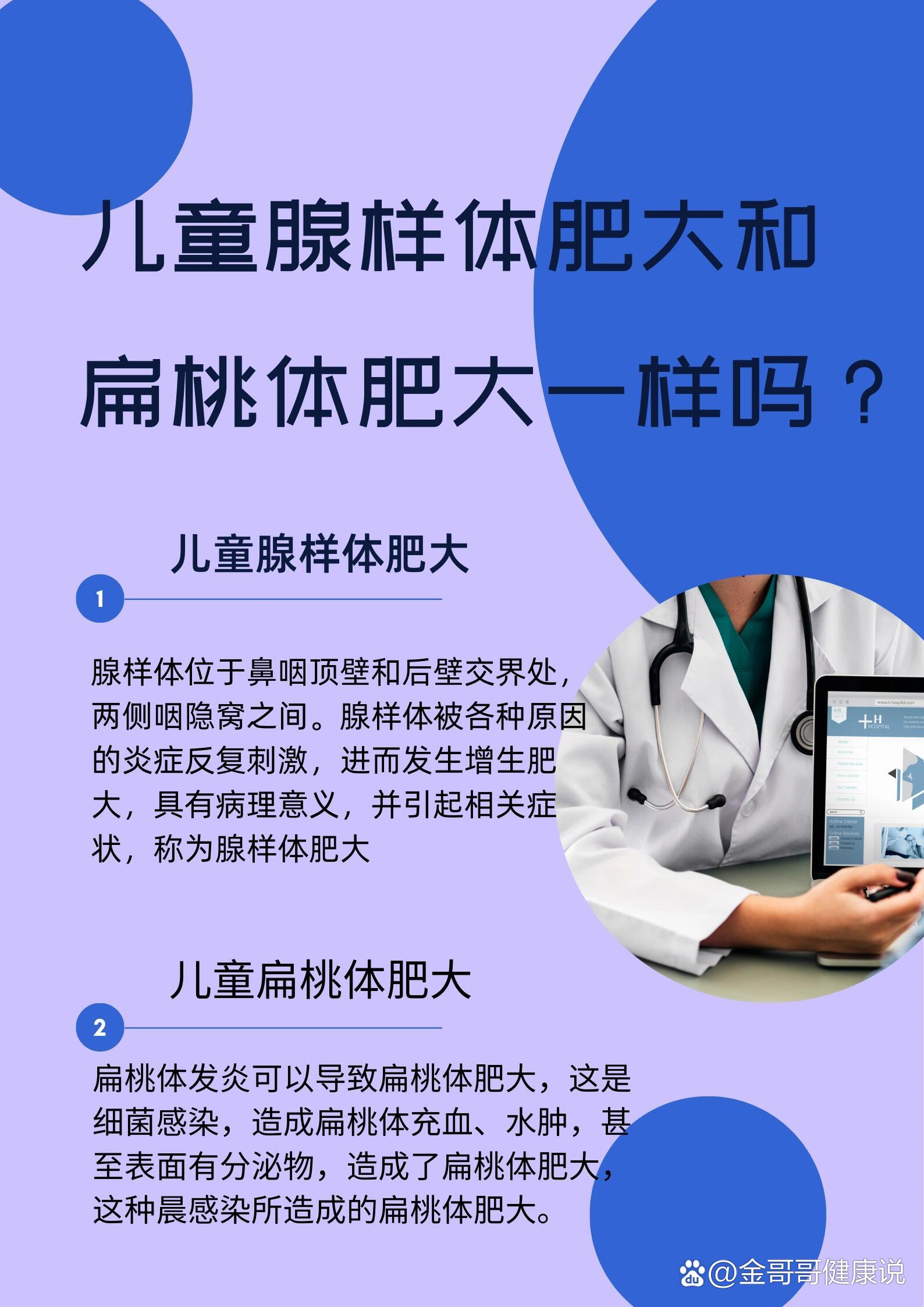 儿童腺样体肥大和扁桃体肥大是一回事吗?