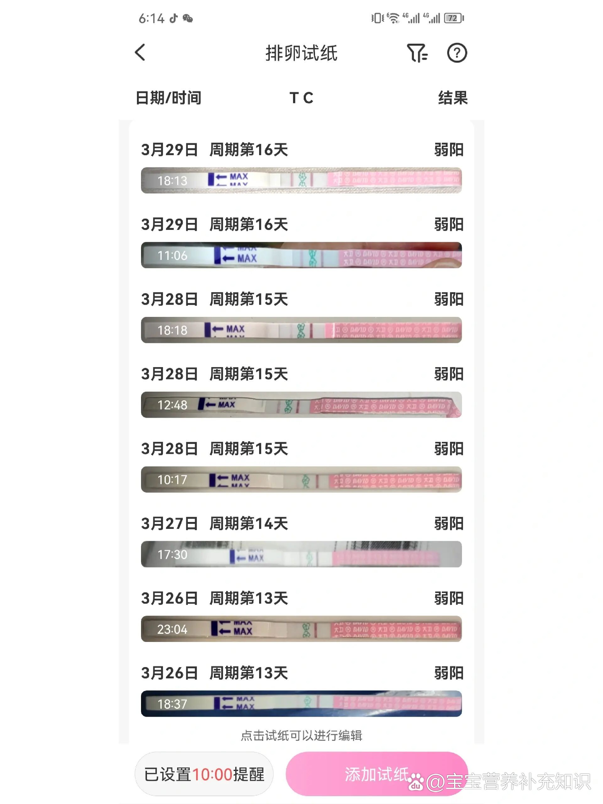 排卵试纸颜色变化图片