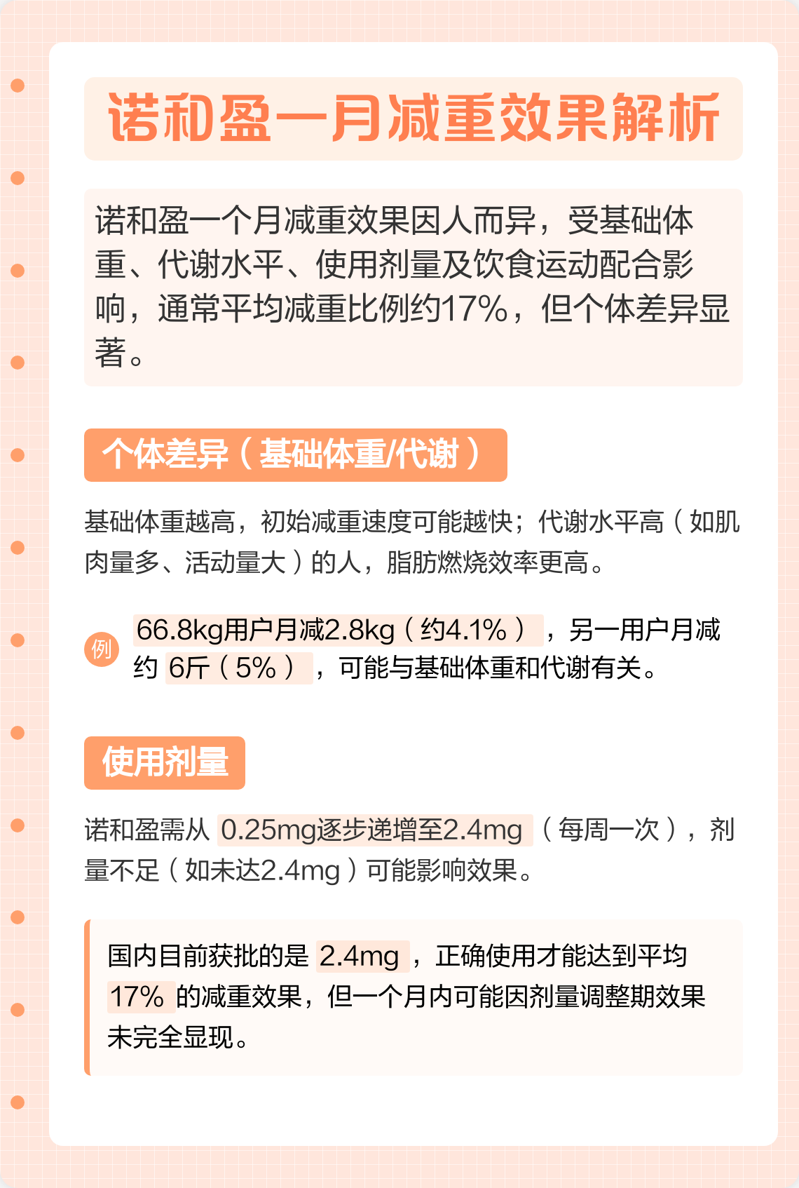 诺和盈一月减重效果解析