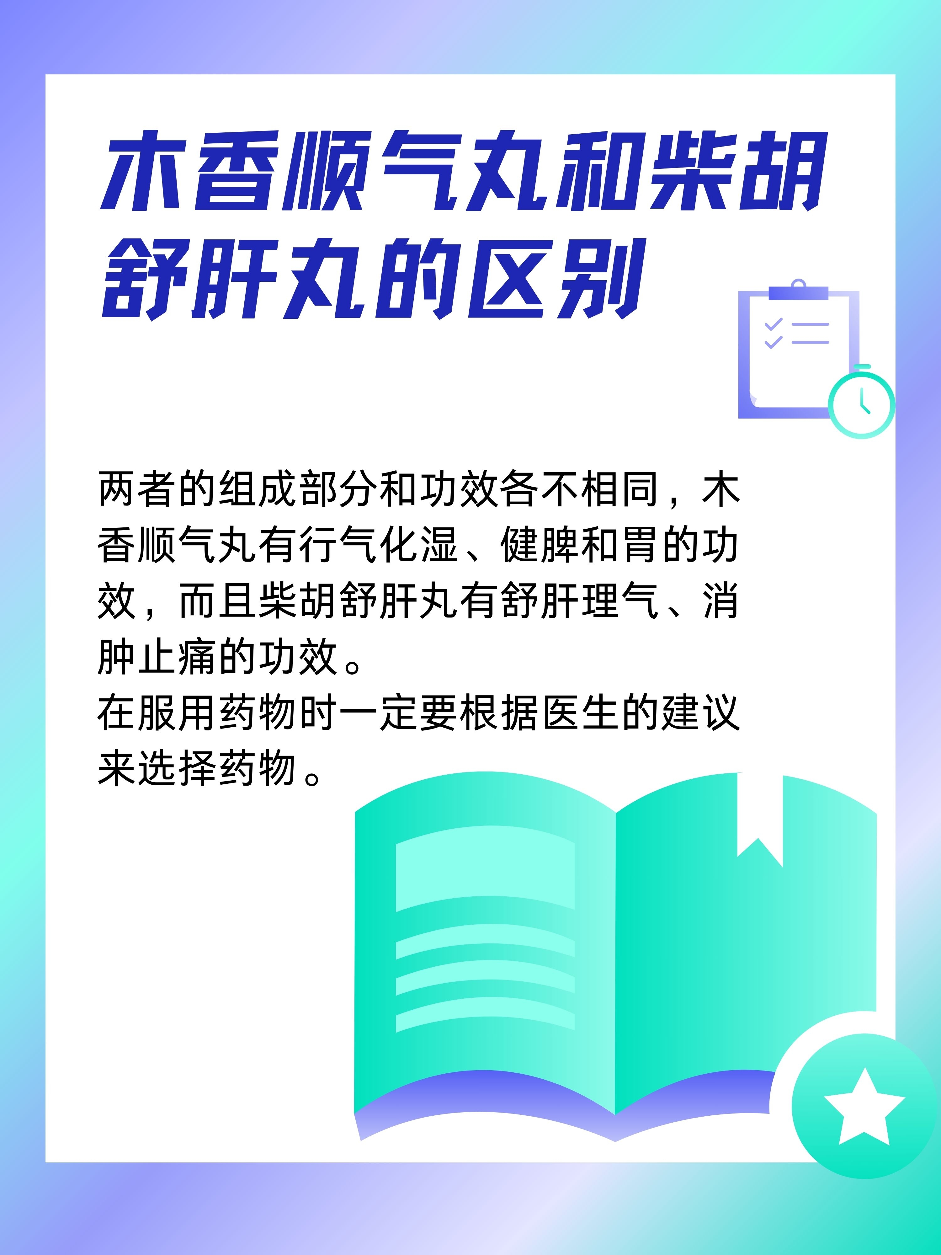 木香顺气丸与柴胡舒肝丸有何不同?