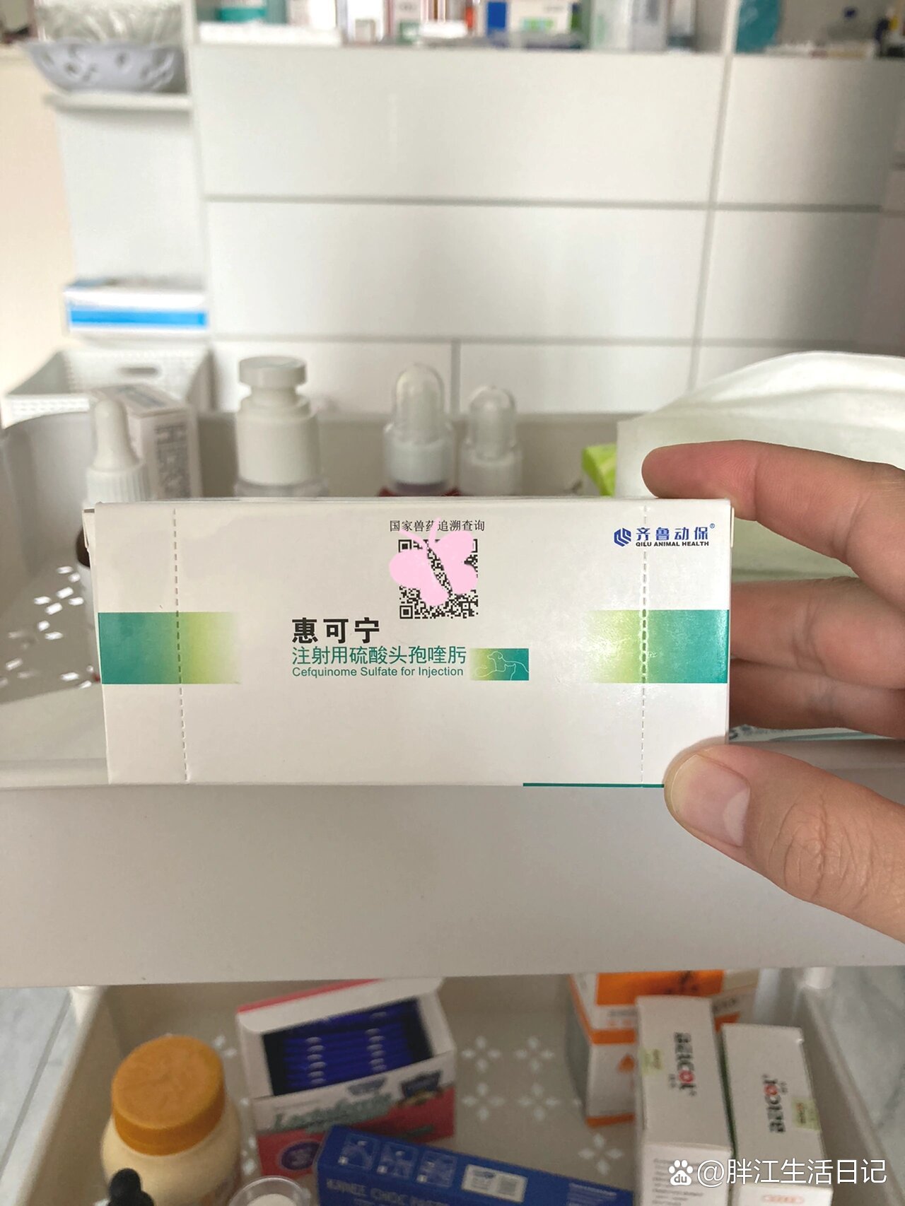 市面上的消炎针品牌很多,强安林,惠可宁都可以,我家用的是惠可
