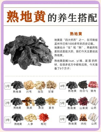 熟地黄的6种养生搭配，健康必备！