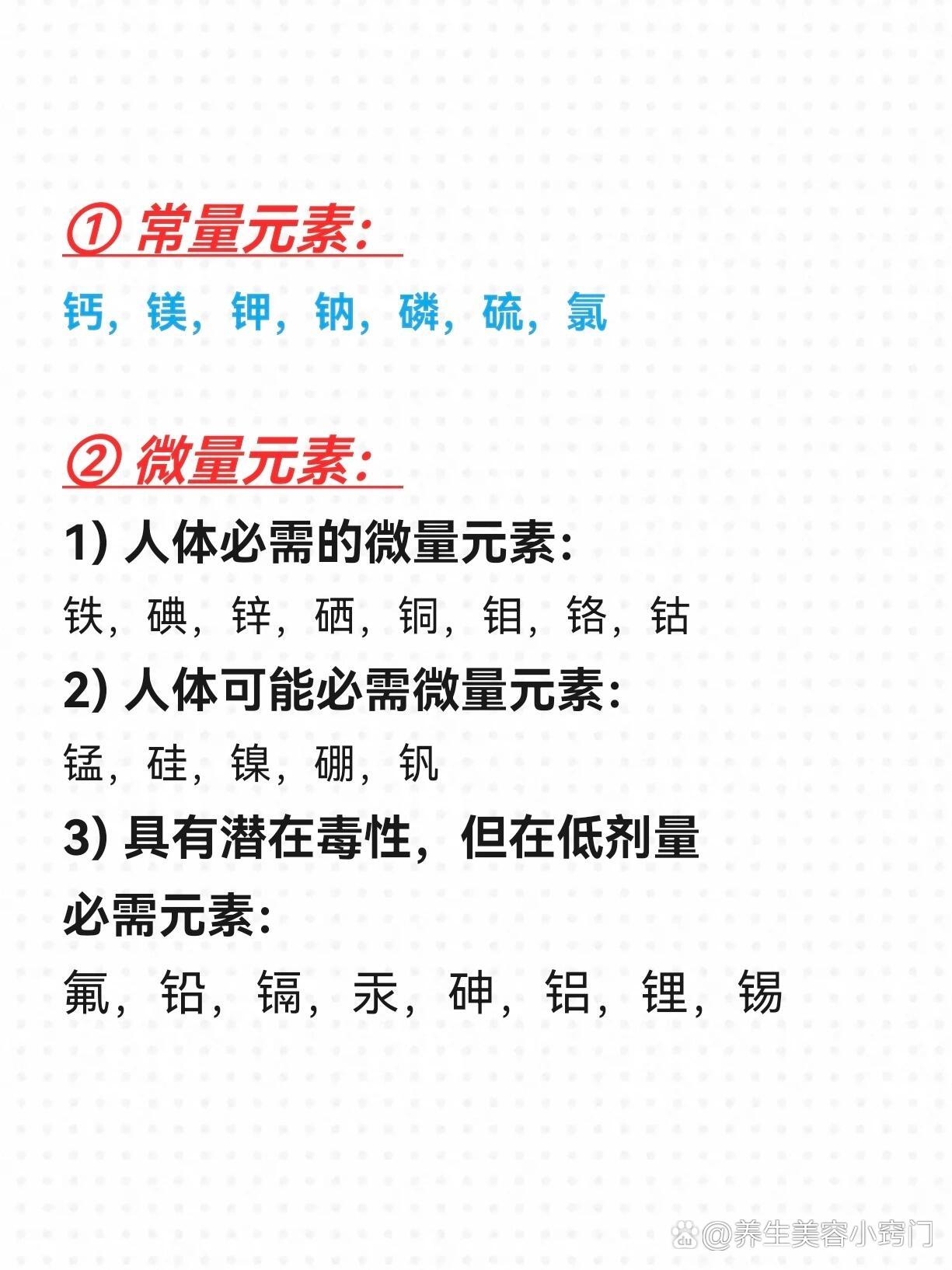 公共营养师笔记——矿物质元素分类