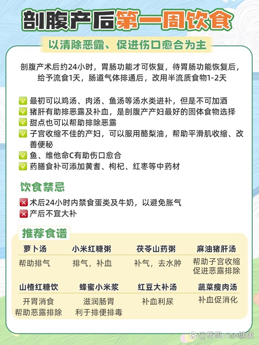 剖腹产产后注意事项73伤口护理 食谱推荐