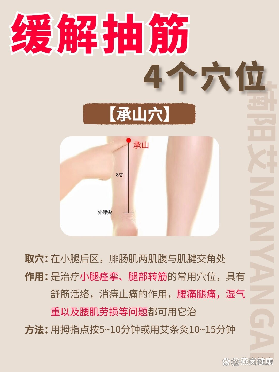肌肉痉挛别担心❗4个穴位快速缓解腿部抽筋
