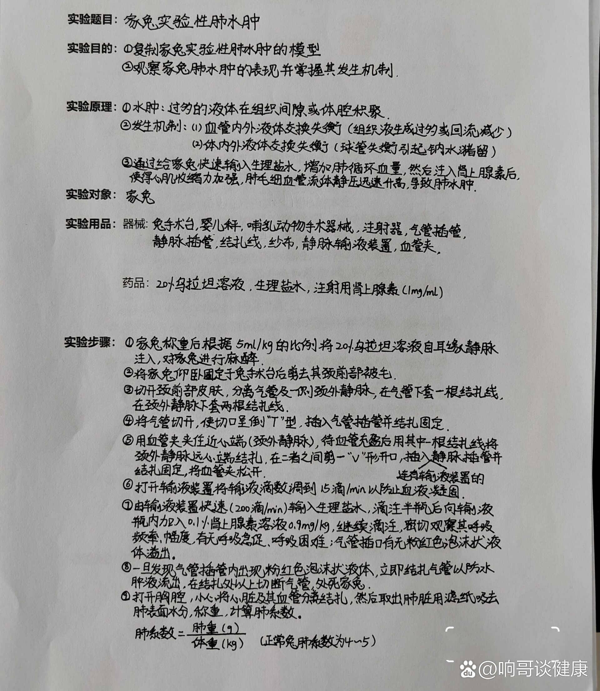 家兔急性肺水肿图片图片