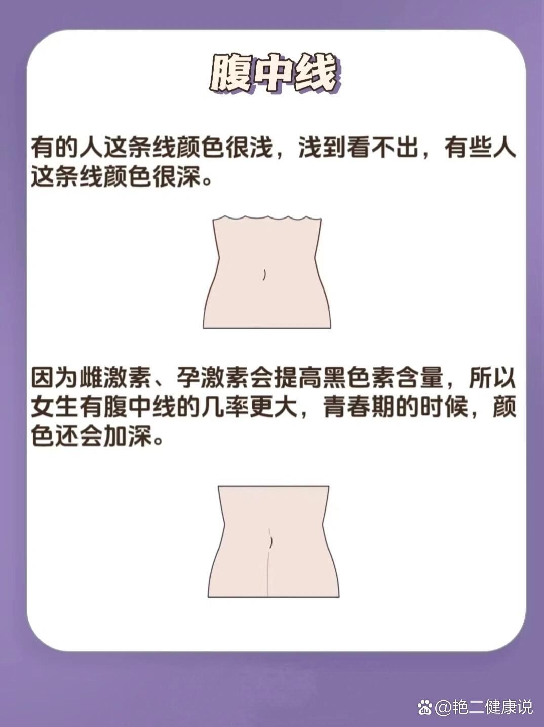 为什么女生的肚子上有一条褐色竖线71